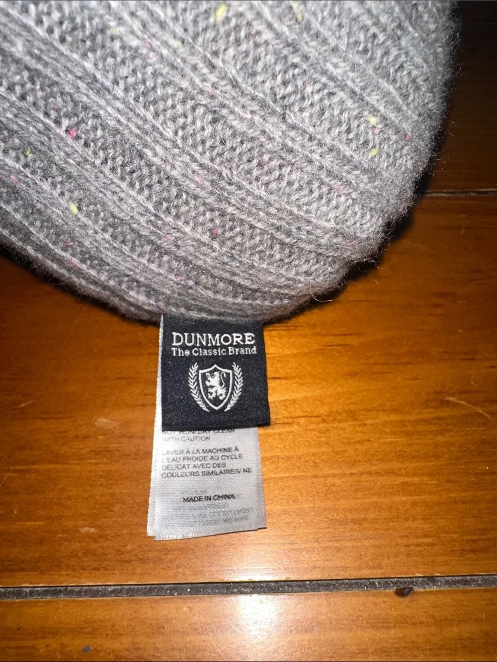 Grey Ribbed Knit Beanie Hat